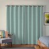 Orla Kiely Jumbo Linear Stem Made to Measure Curtain Aqua