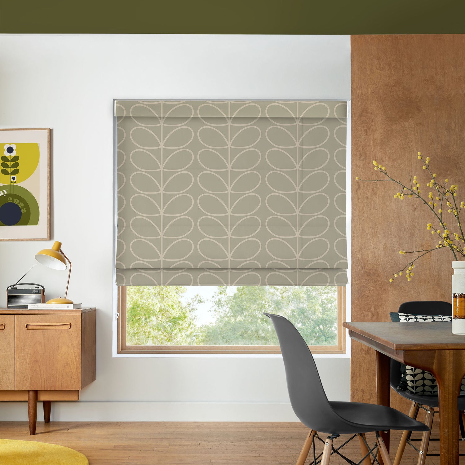 Orla Kiely Jumbo Linear Stem Made to Measure Roman Blind Pebble