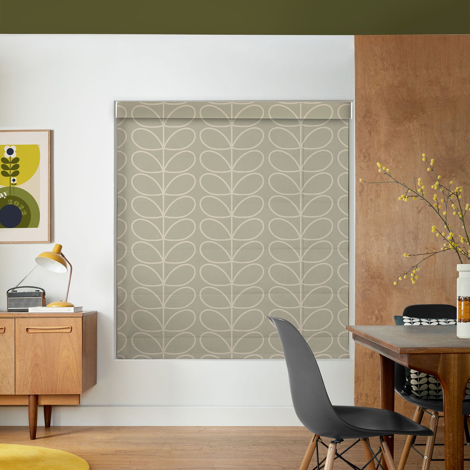 Orla Kiely Jumbo Linear Stem Made to Measure Roman Blind Pebble