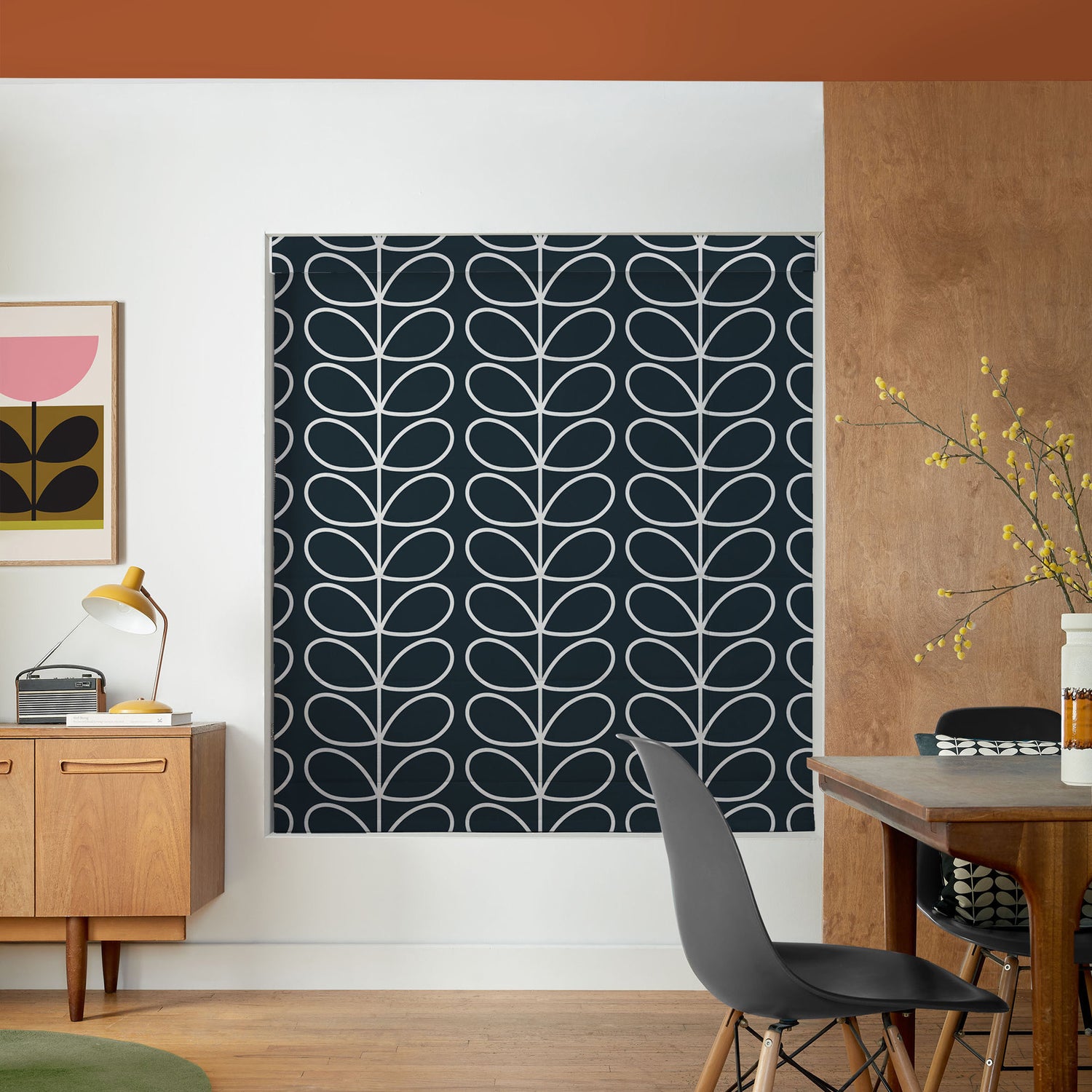 Orla Kiely Jumbo Linear Stem Made to Measure Roman Blind Whale
