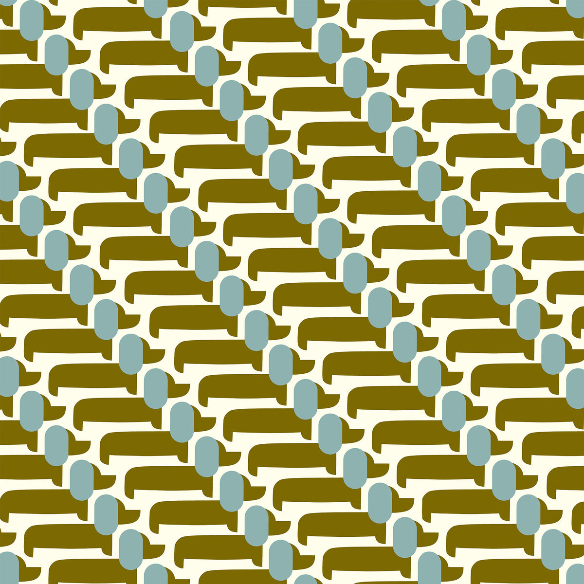 Orla Kiely Dog Show Made to Measure Roman Blind Seagrass