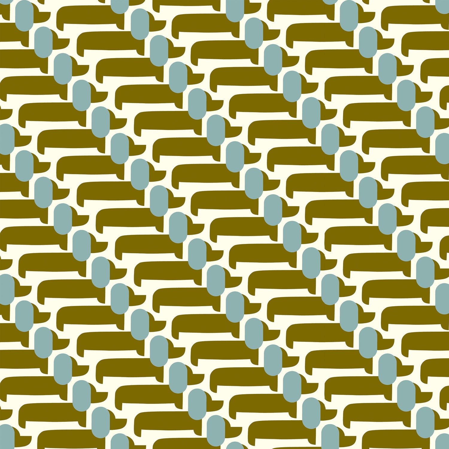 Orla Kiely Dog Show Translucent Made to Measure Roller Blind Seagrass
