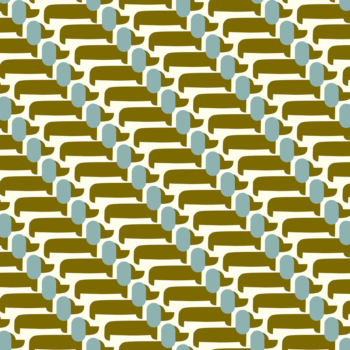 Orla Kiely Dog Show Made to Measure Roman Blind Seagrass