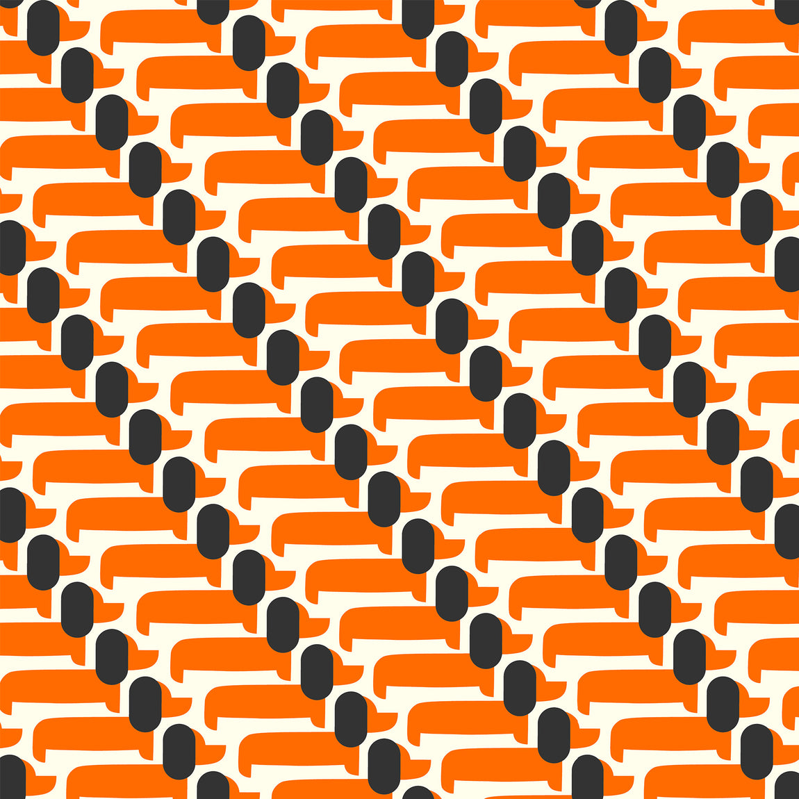 Orla Kiely Dog Show Made to Measure Curtain Persimmon