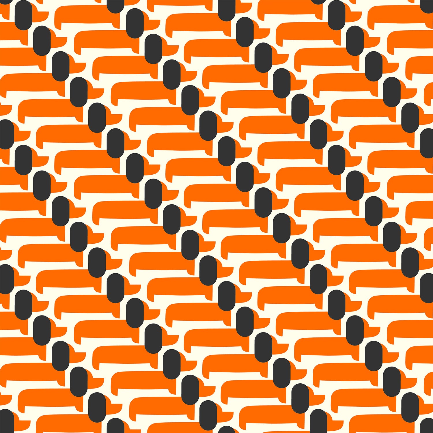 Orla Kiely Dog Show Made to Measure Curtain Persimmon