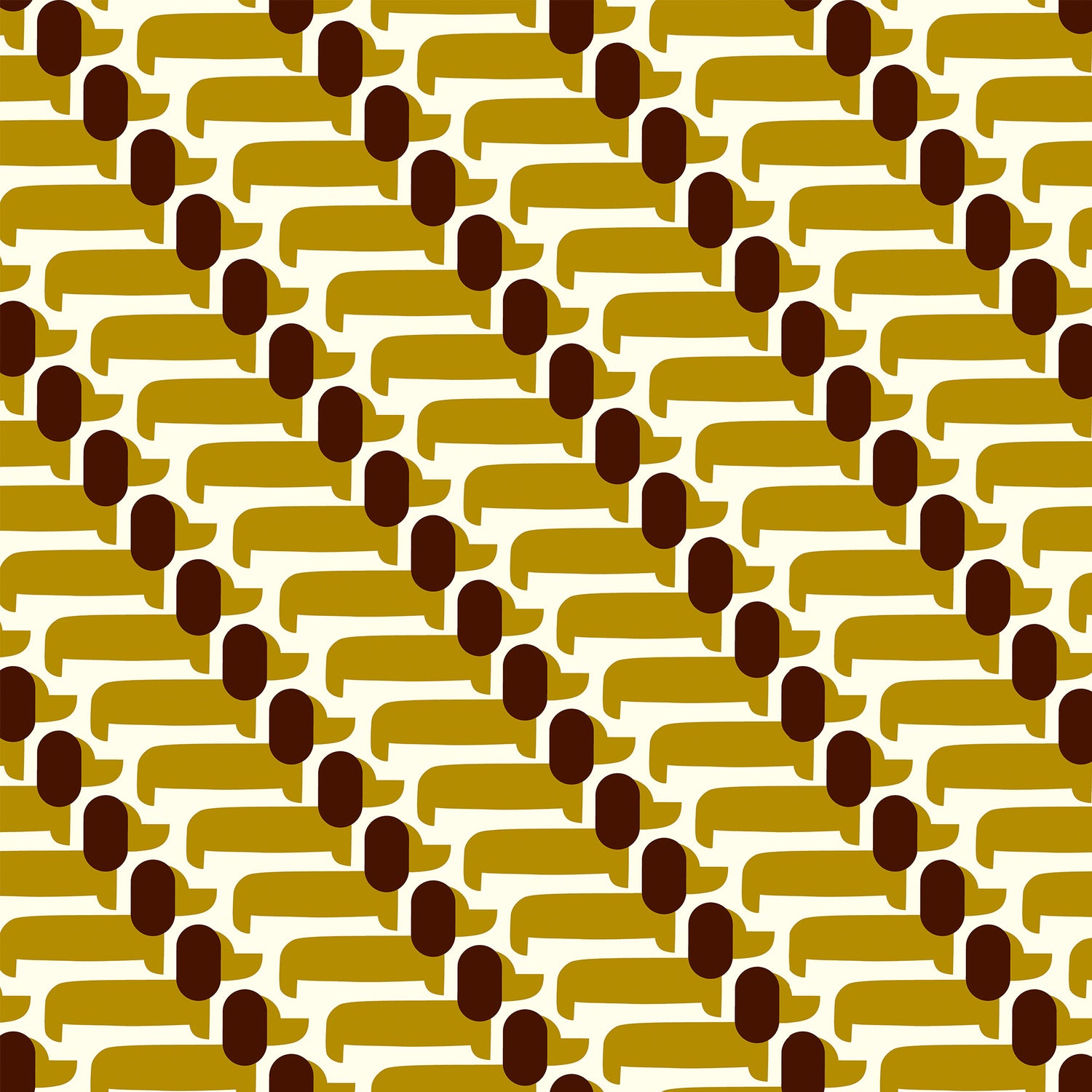 Orla Kiely Dog Show Made to Measure Curtain Yellow