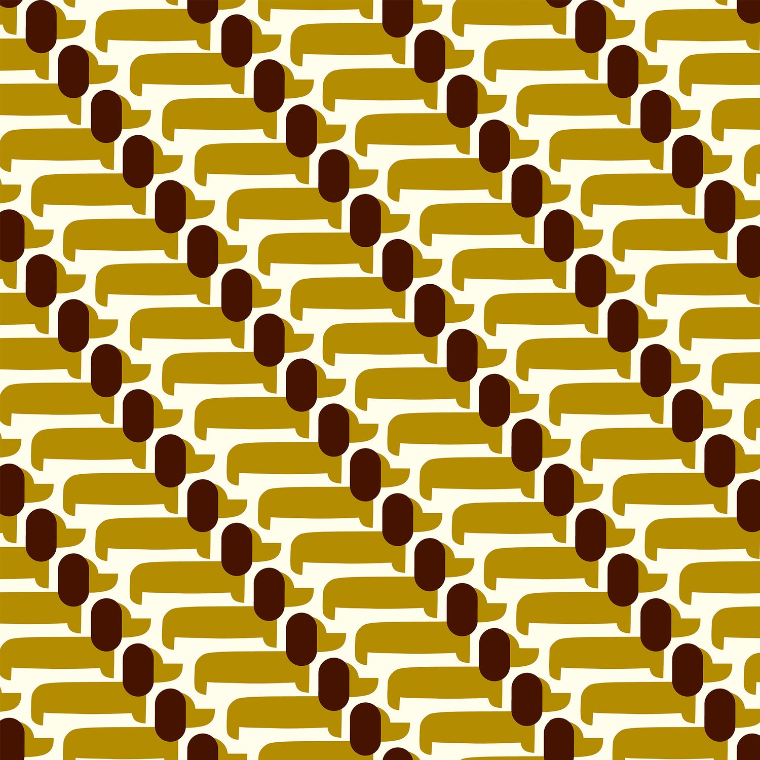 Orla Kiely Dog Show Made to Measure Curtain Yellow