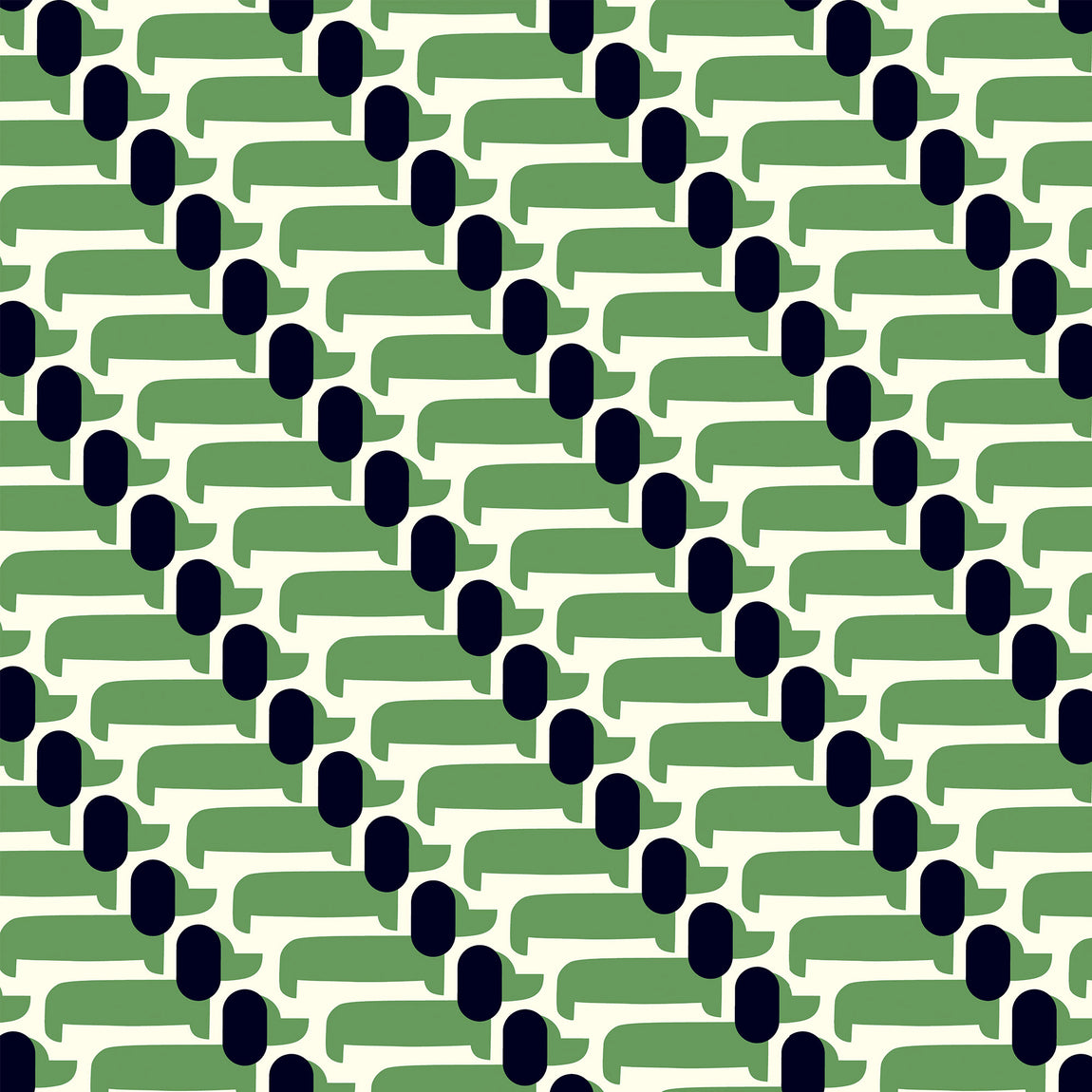 Orla Kiely Dog Show Translucent Made to Measure Roller Blind Green
