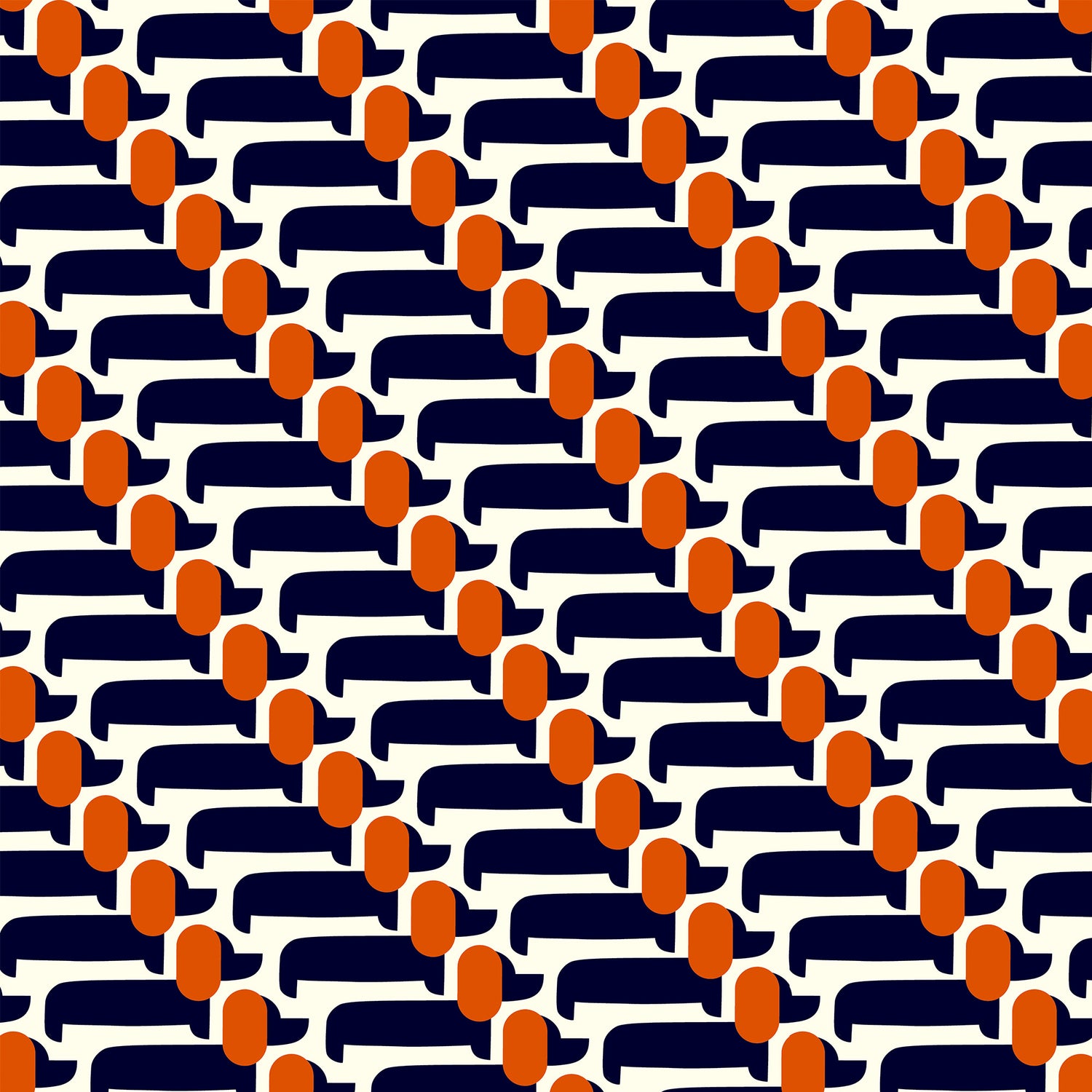 Orla Kiely Dog Show Made to Measure Curtain Whale
