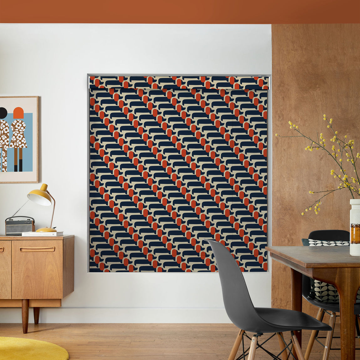 Orla Kiely Dog Show Made to Measure Roman Blind Whale