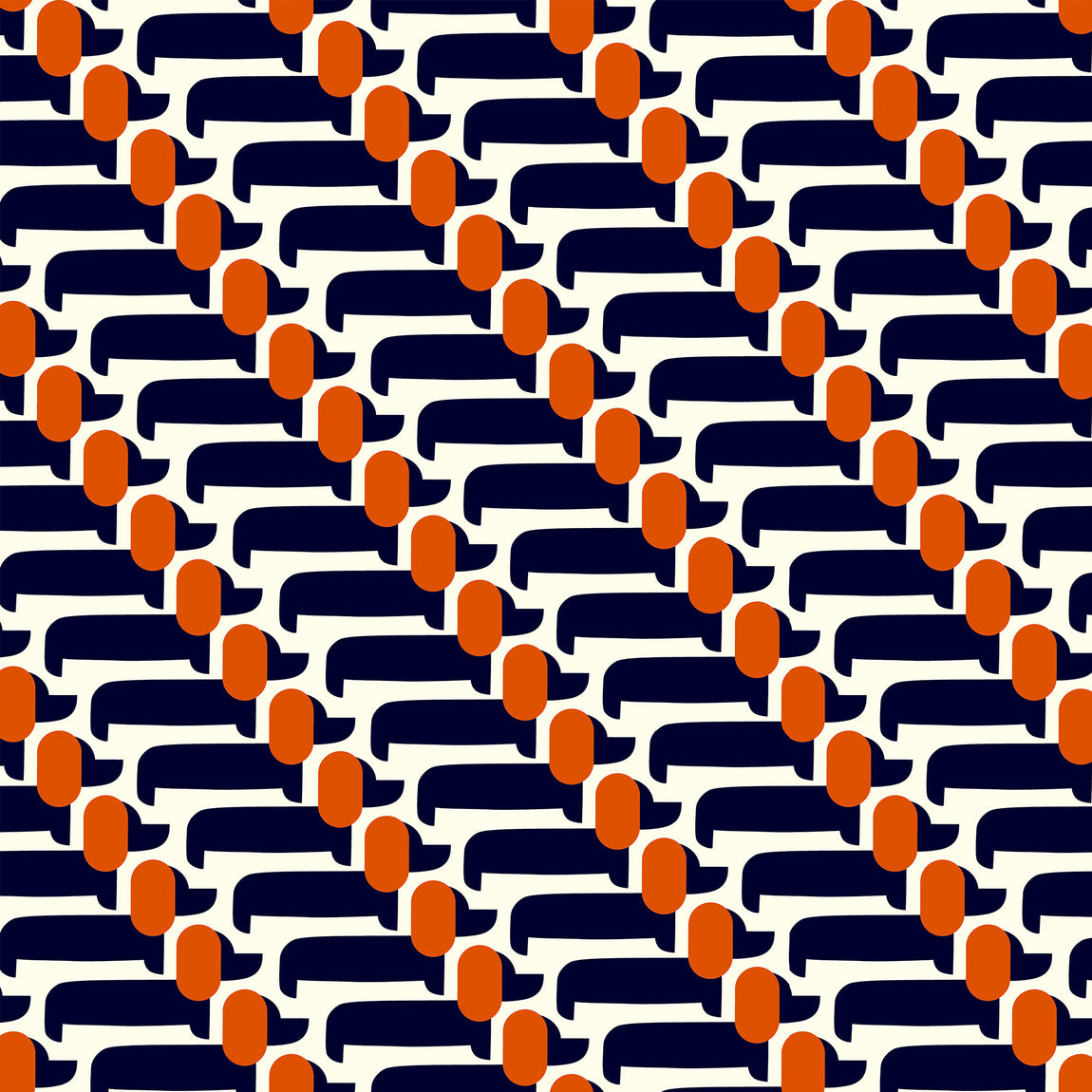 Orla Kiely Dog Show Made to Measure Roman Blind Whale