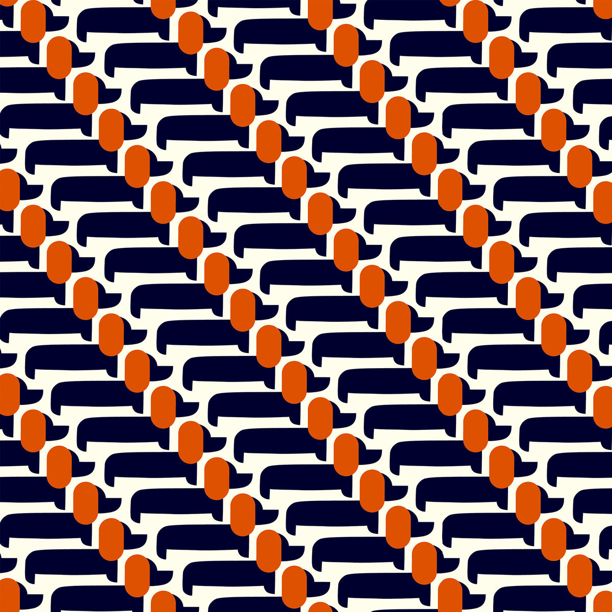 Orla Kiely Dog Show Made to Measure Curtain Whale