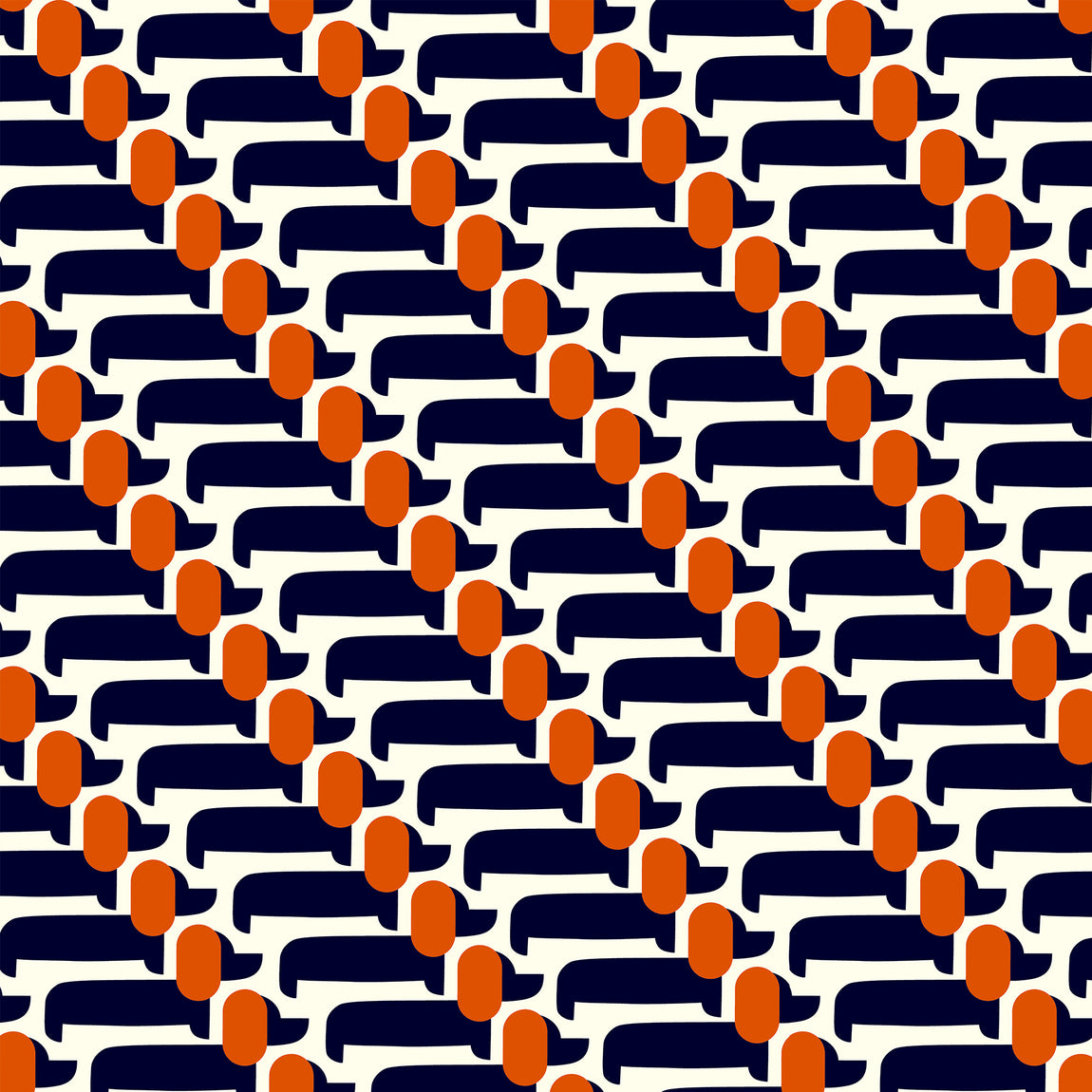 Orla Kiely Dog Show Made to Measure Roman Blind Whale