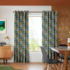 Orla Kiely Spot Flower Stem Made to Measure Curtain Blue Green
