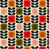 Orla Kiely Spot Flower Stem Made to Measure Curtain Tomato Pink