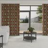 Orla Kiely Spot Flower Stem Made to Measure Wave Curtain + FREE Track Tomato Pink