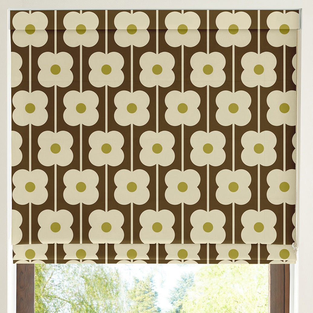 Orla Kiely Abacus Flower Made To Measure Curtains Conker