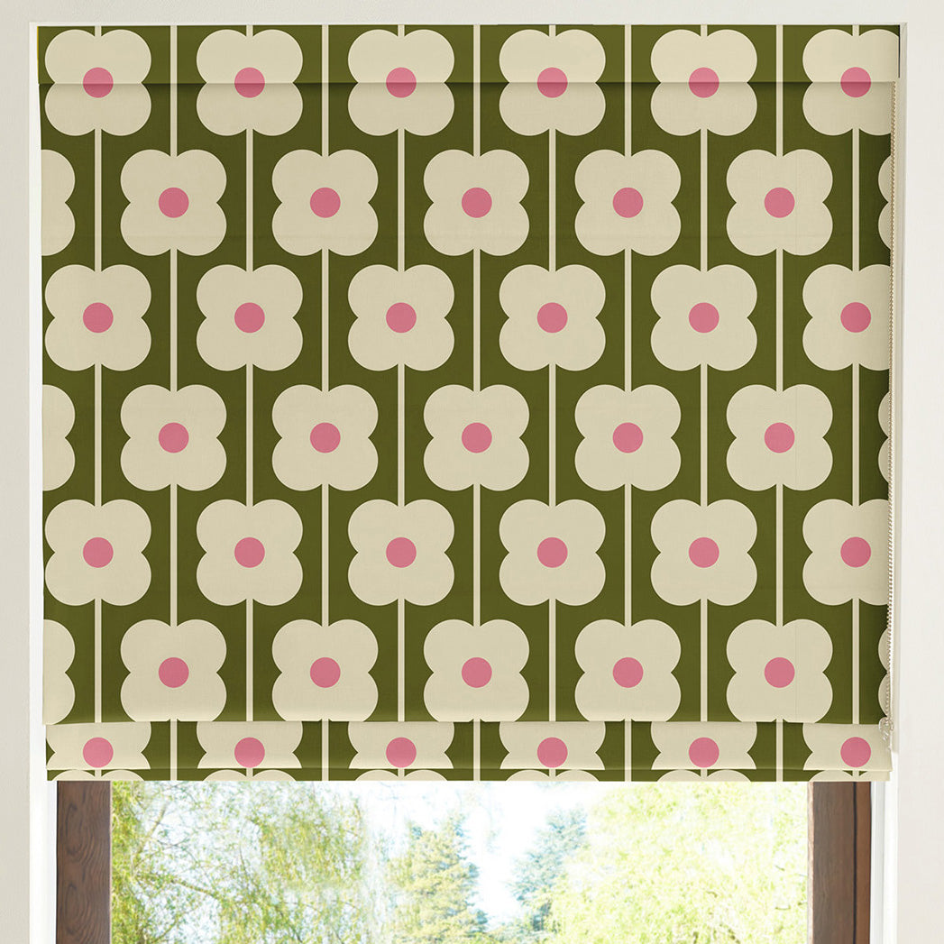 Orla Kiely Abacus Flower Made To Measure Curtains Seagrass