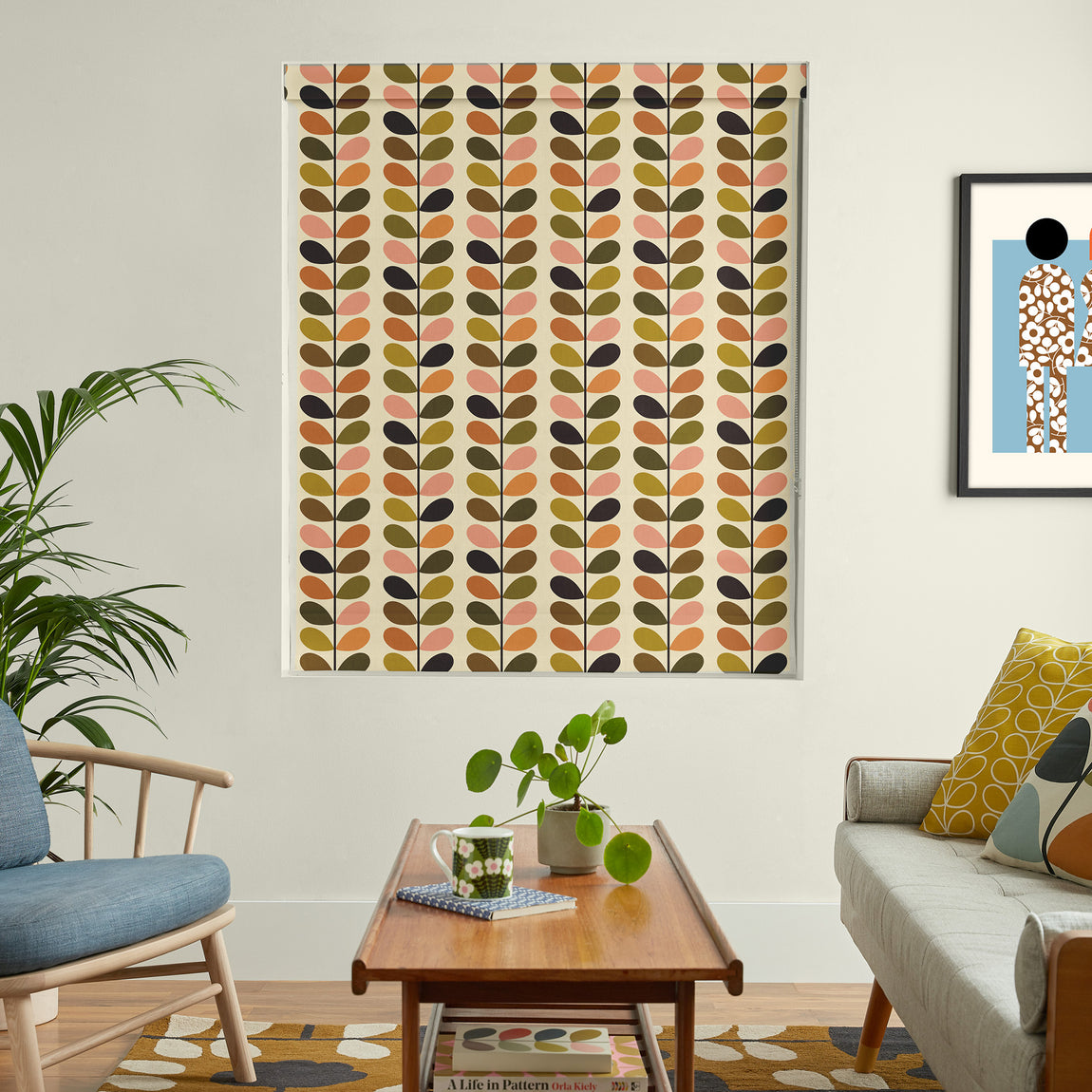 Orla Kiely Multi Stem Made To Measure Roman Blind Auburn Orange