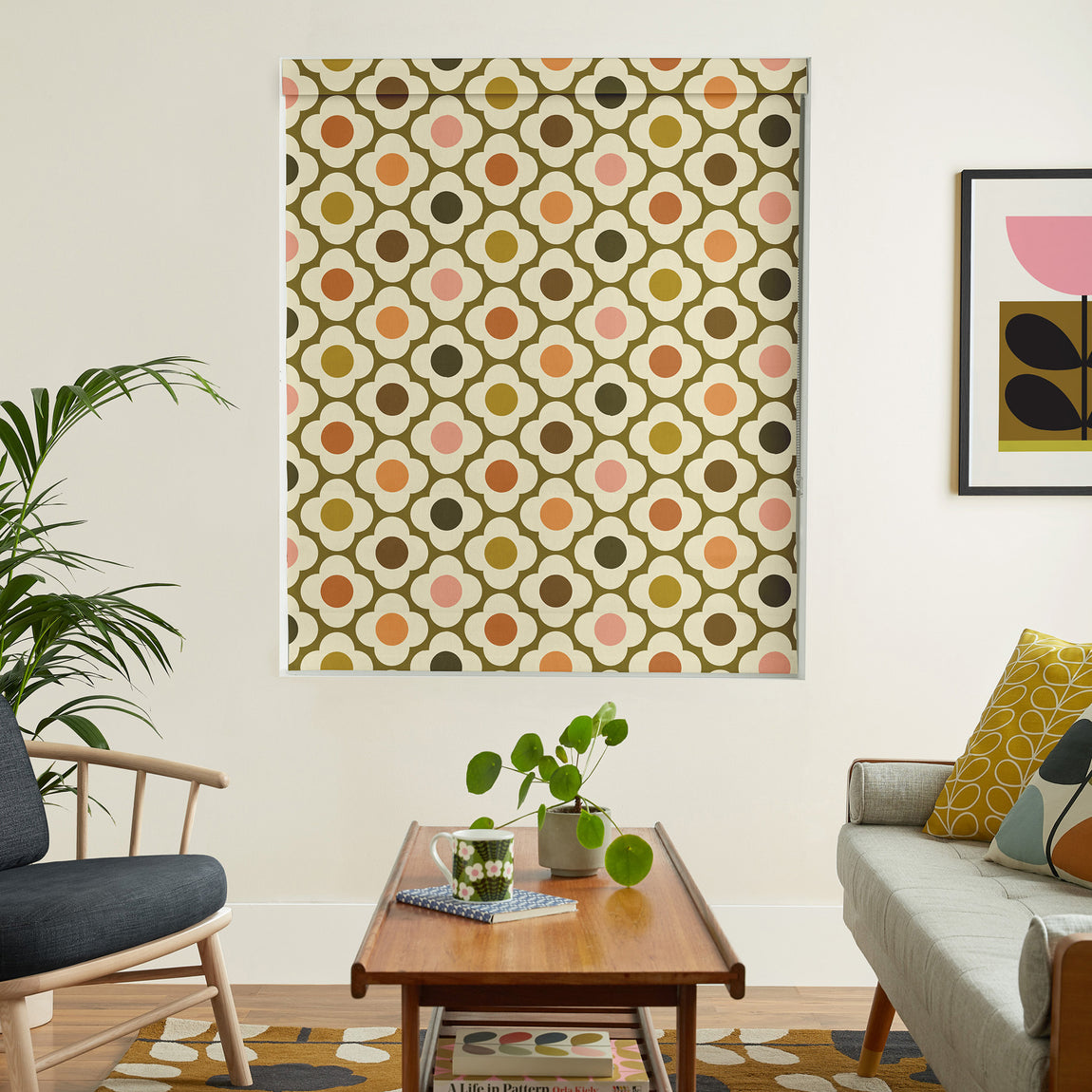 Orla Kiely Spot Flower Made To Measure Roman Blind Multi Autumn