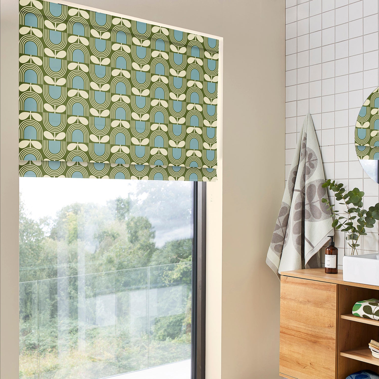 Orla Kiely Striped Tulip Made To Measure Roman Blind Bancha