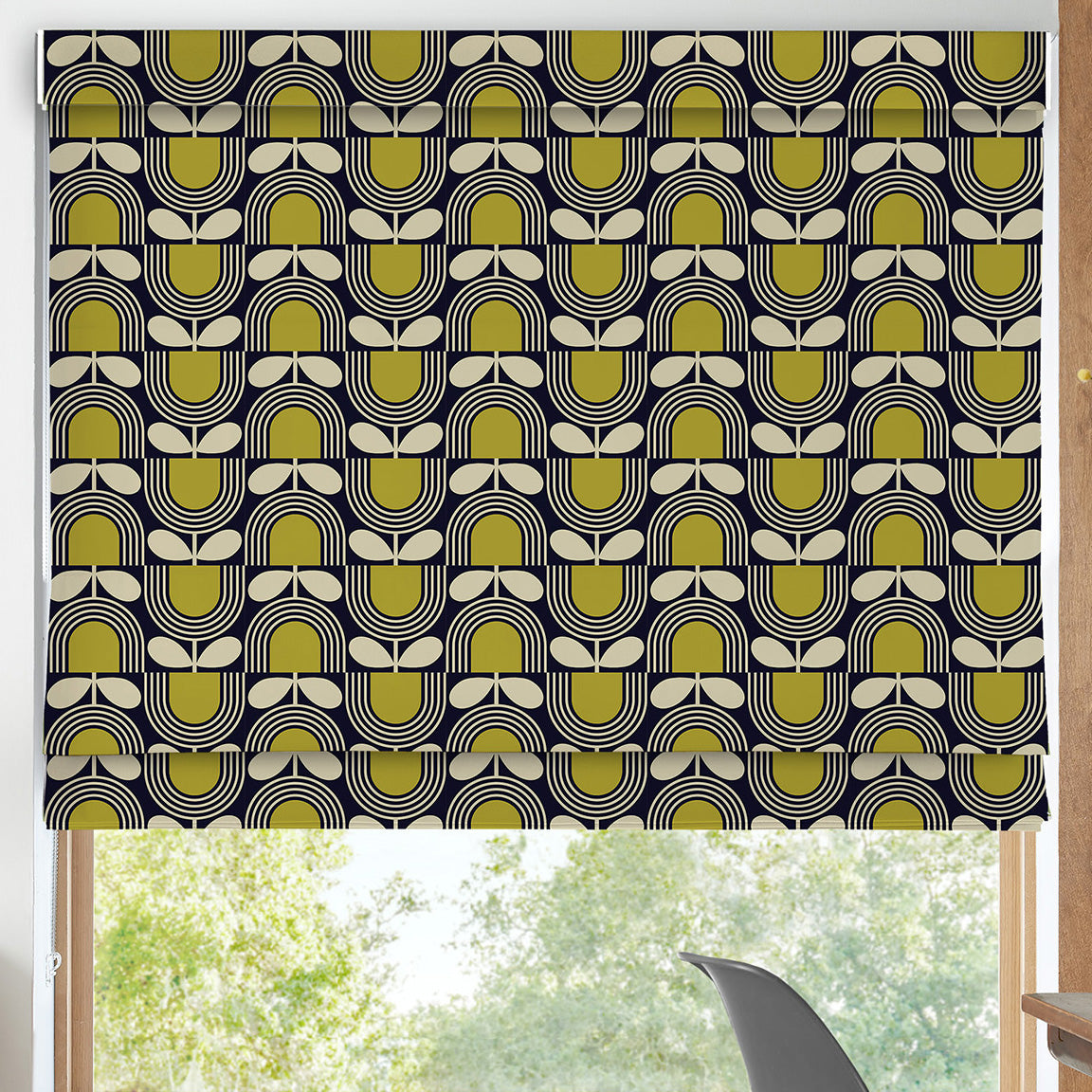 Orla Kiely Striped Tulip Made To Measure Curtains Navy