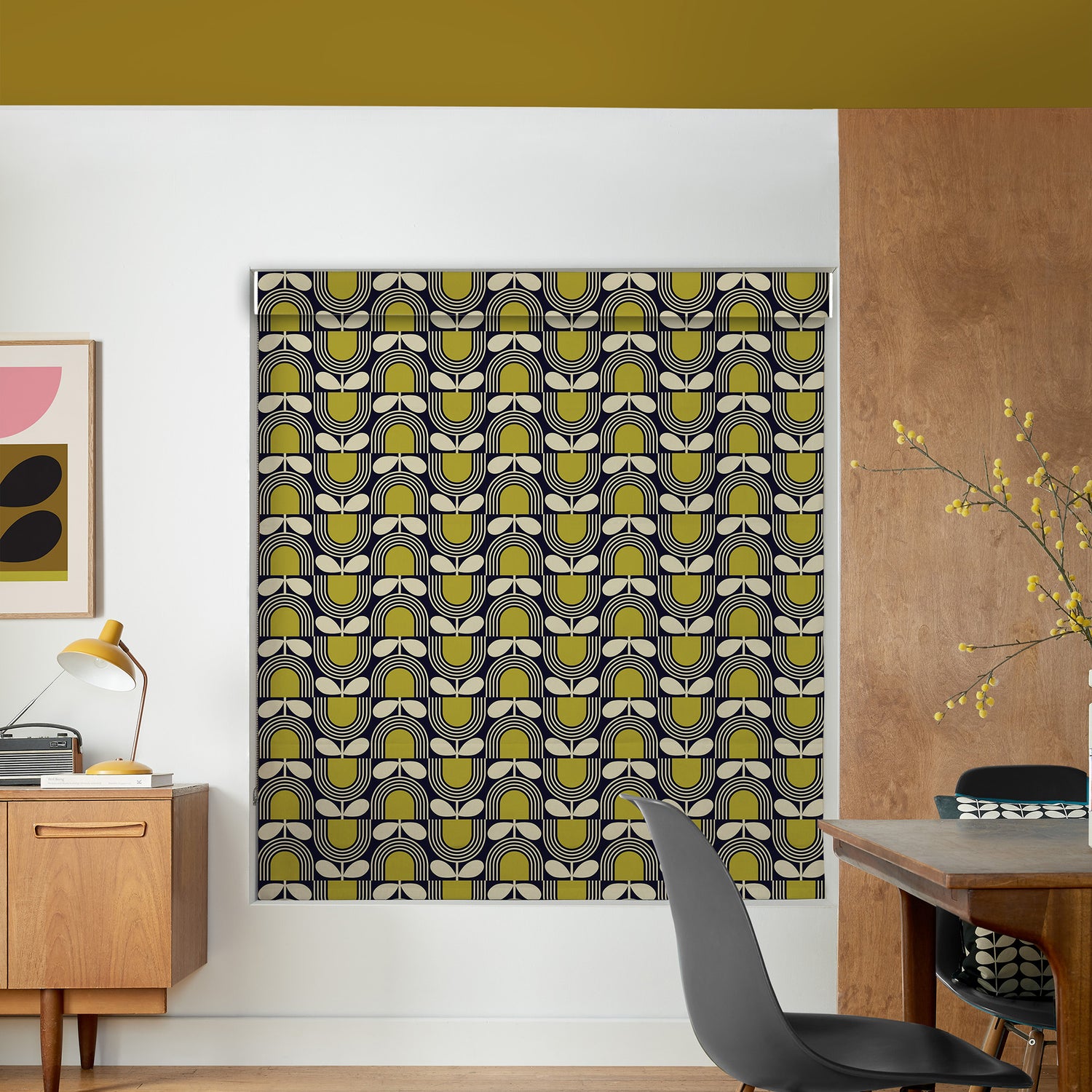 Orla Kiely Striped Tulip Made To Measure Roman Blind Navy