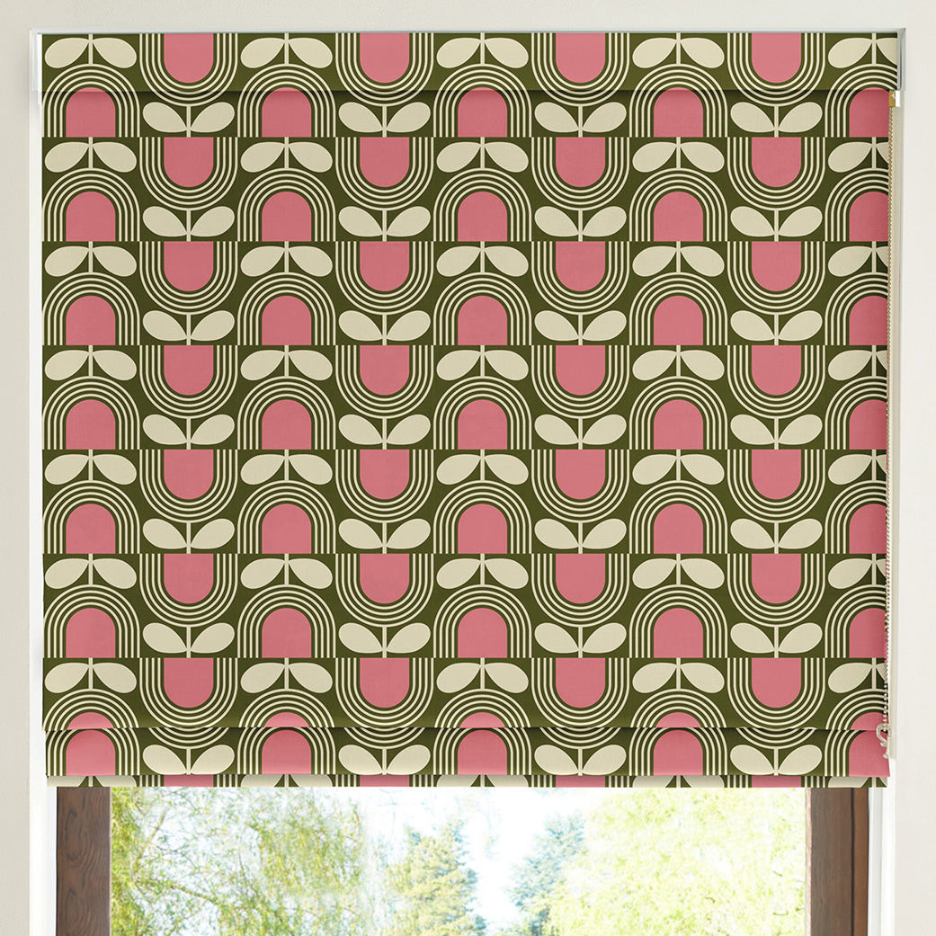 Orla Kiely Striped Tulip Made To Measure Roman Blind Pickel
