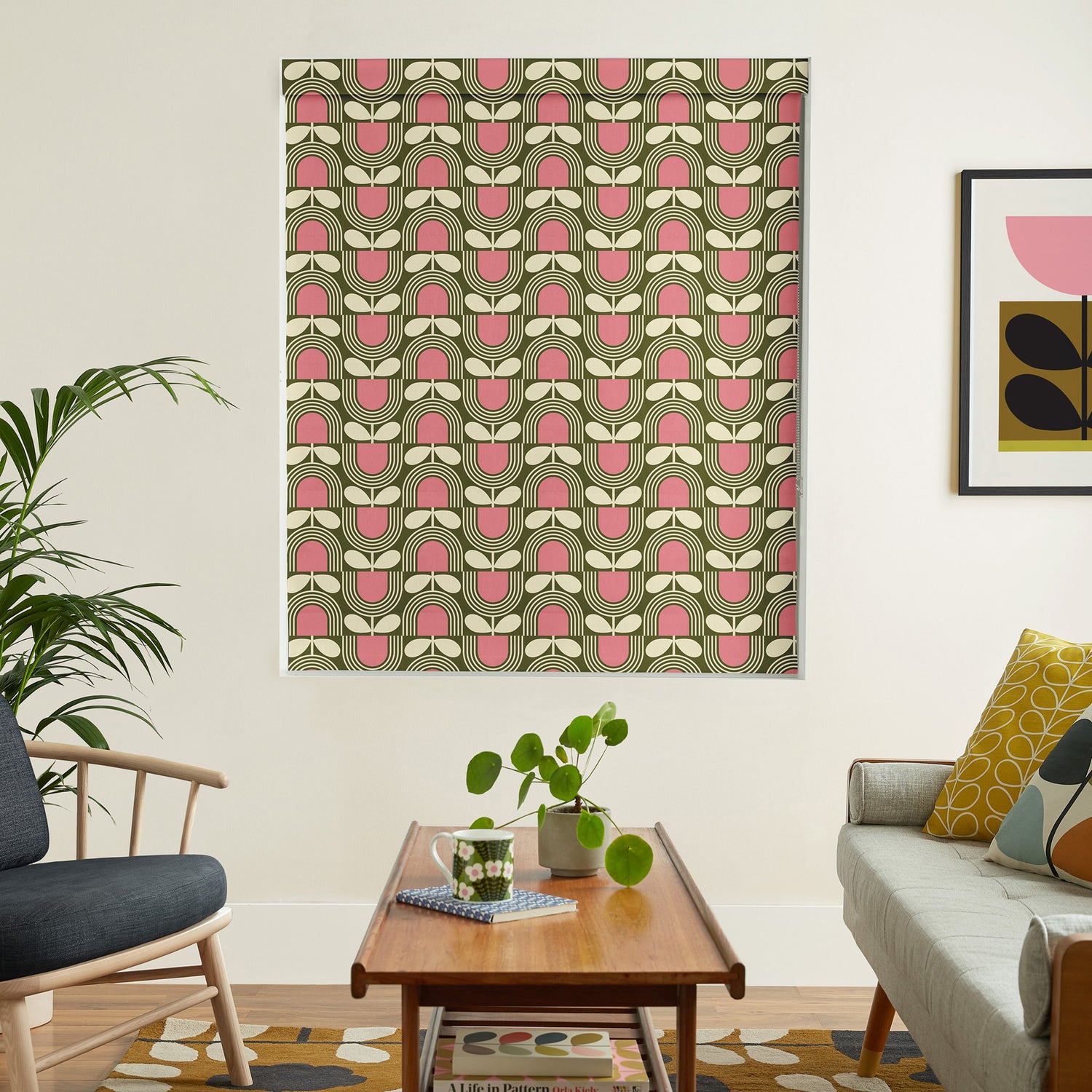 Orla Kiely Striped Tulip Made To Measure Roman Blind Pickel