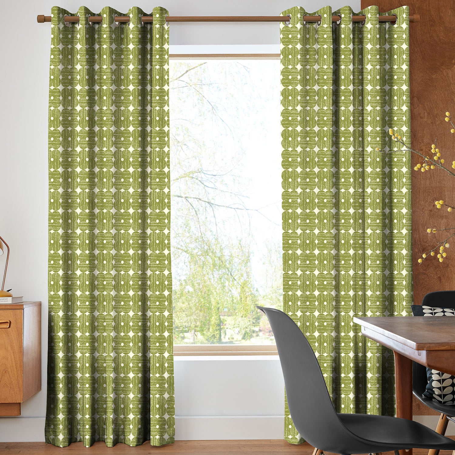 Orla Kiely Textured Flower Made To Measure Roman Blind Olive