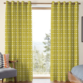 Orla Kiely Textured Flower Made To Measure Curtains Yellow