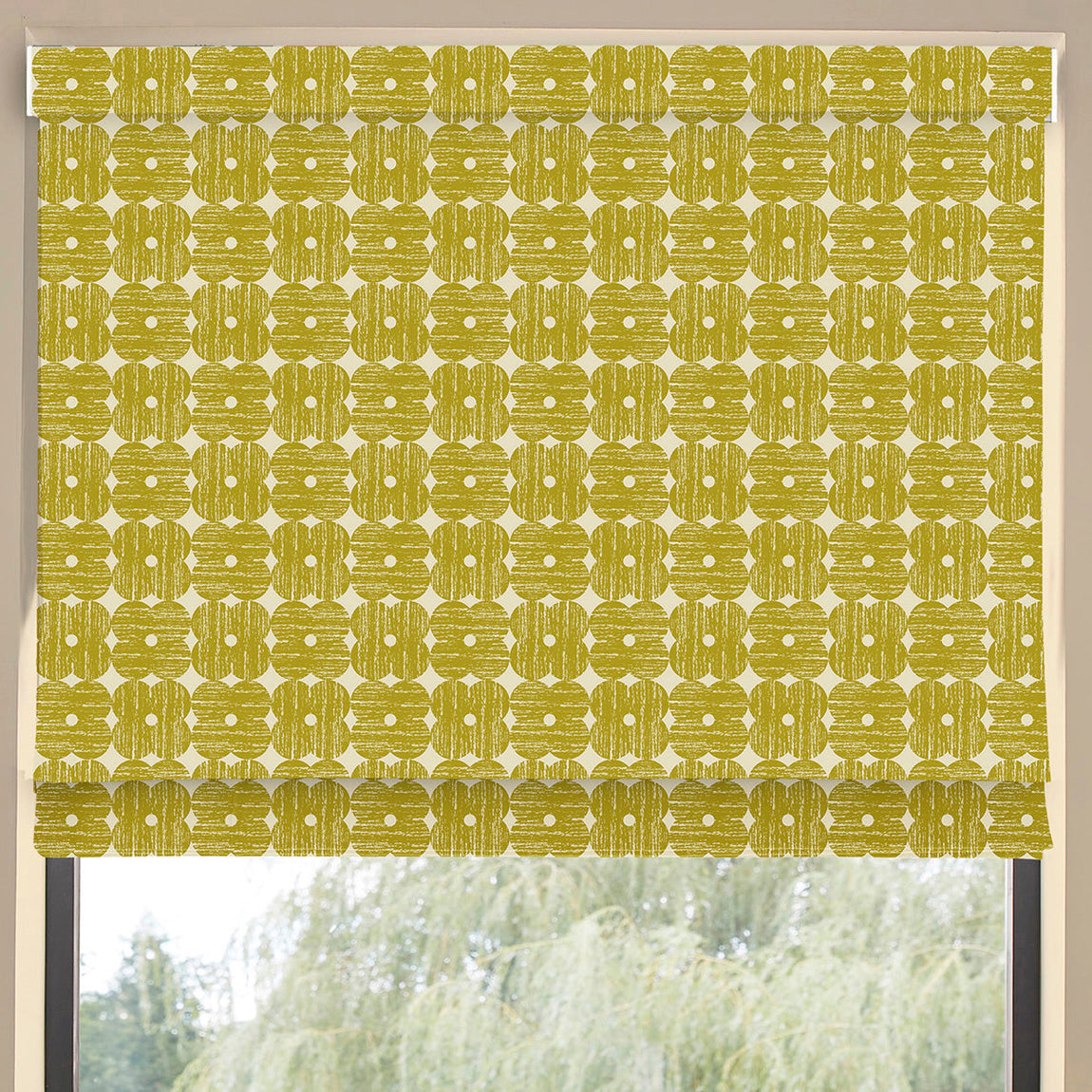 Orla Kiely Textured Flower Made To Measure Curtains Yellow