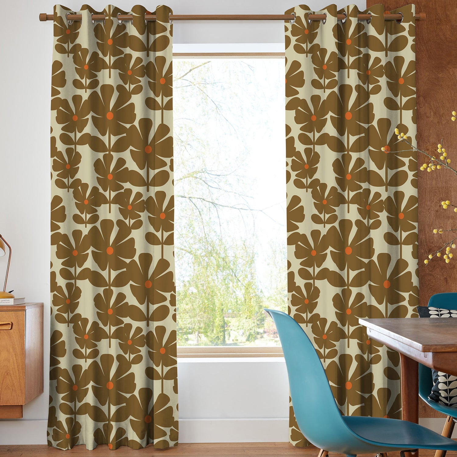 Orla Kiely Wildflower Made To Measure Roman Blind Coffee