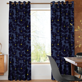 Orla Kiely Wildflower Made To Measure Curtains Indigo