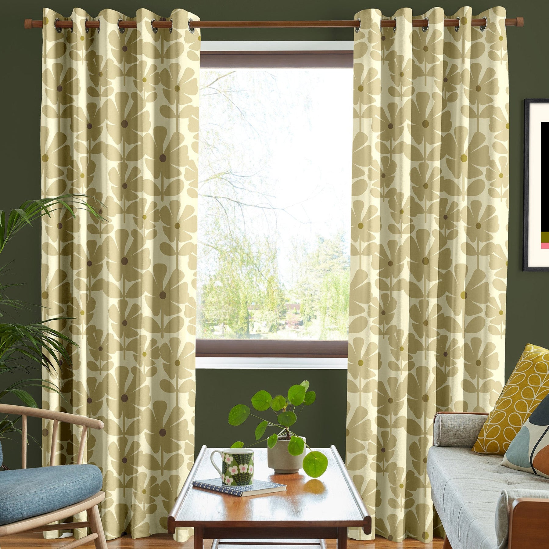 Orla Kiely Wildflower Made To Measure Curtains Vintage Lace