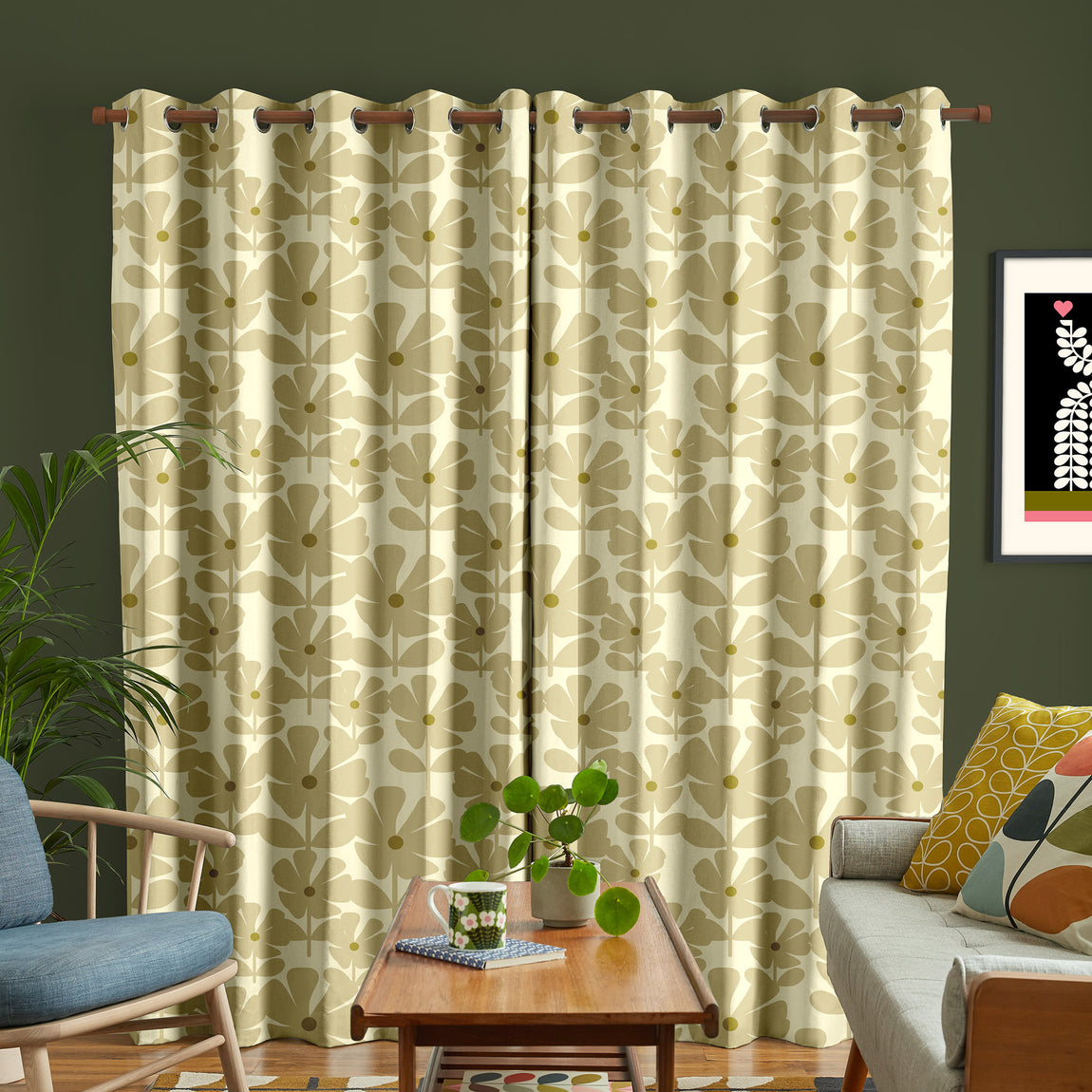 Orla Kiely Wildflower Made To Measure Curtains Vintage Lace