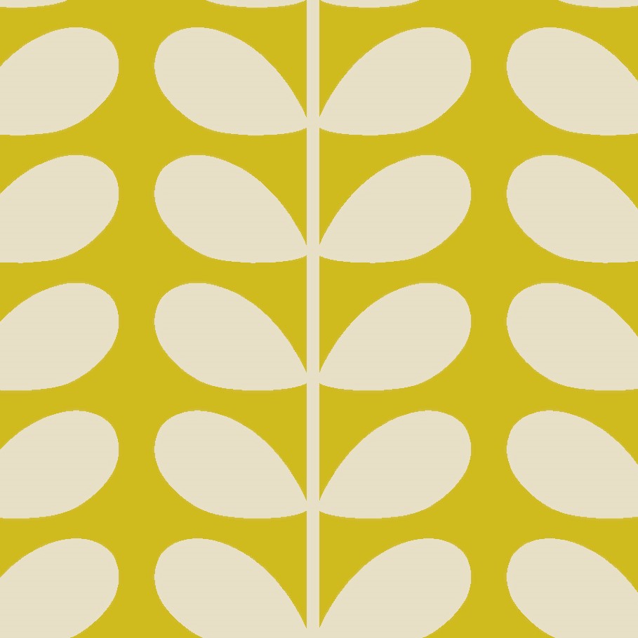 Orla Kiely Tiny Stem Made to Measure Wave Curtain + FREE Track Yellow