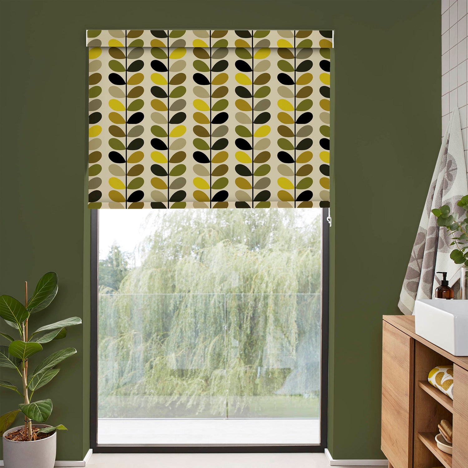 Orla Kiely Multi Stem Translucent Made to Measure Roller Blind Yellow
