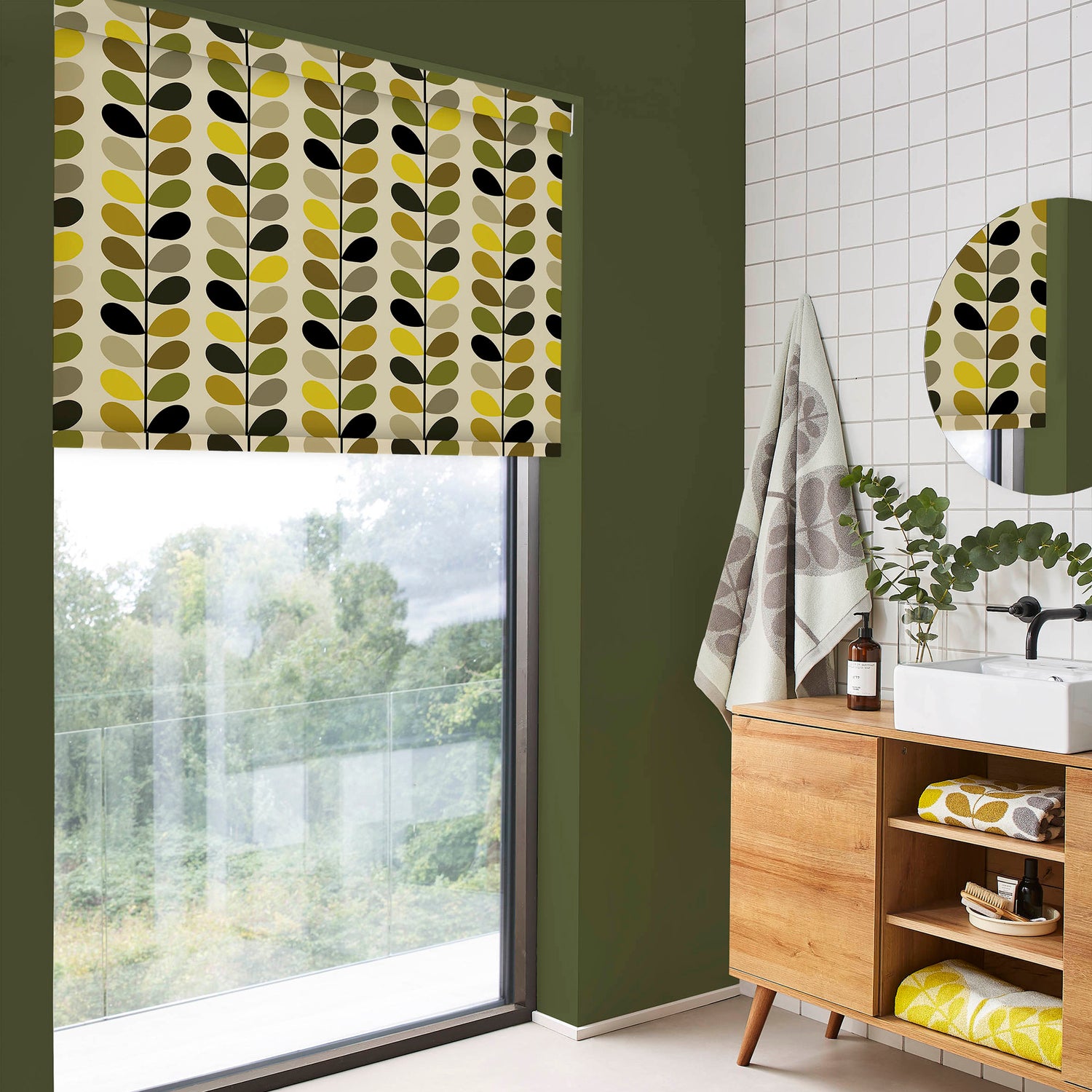 Orla Kiely Multi Stem Translucent Made to Measure Roller Blind Yellow