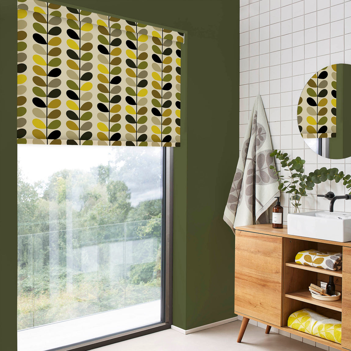Orla Kiely Multi Stem Translucent Made to Measure Roller Blind Yellow