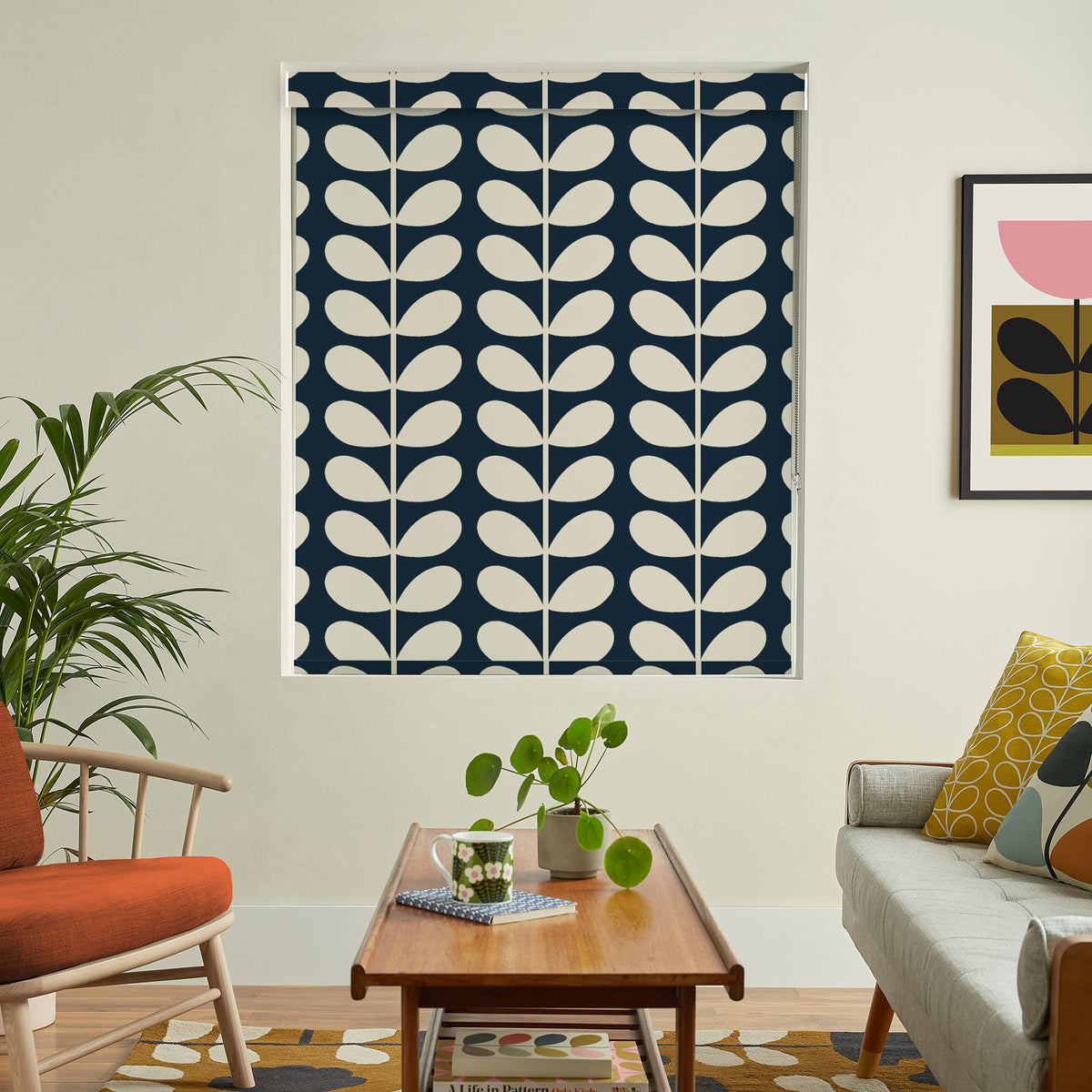 Orla Kiely Jumbo Solid Stem Translucent Made to Measure Roller Blind Whale