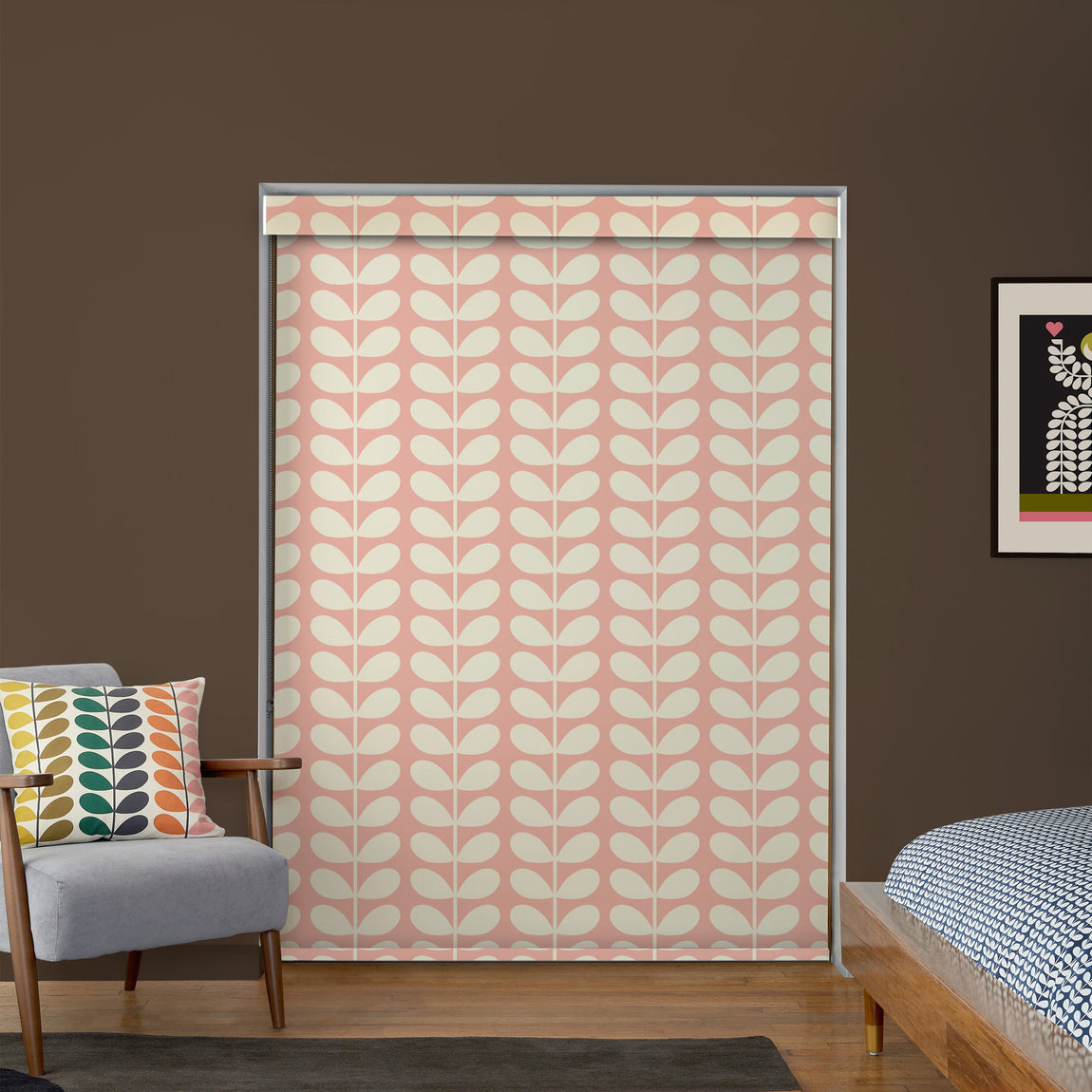 Orla Kiely Solid Stem Translucent Made to Measure Roller Blind Pink