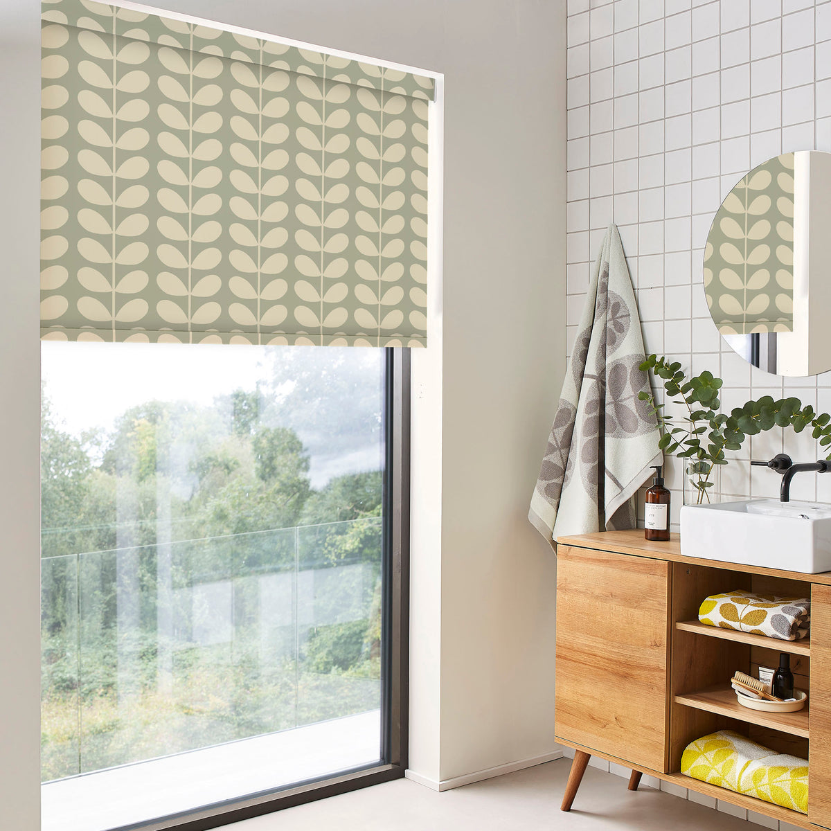 Orla Kiely Solid Stem Translucent Made to Measure Roller Blind Pebble