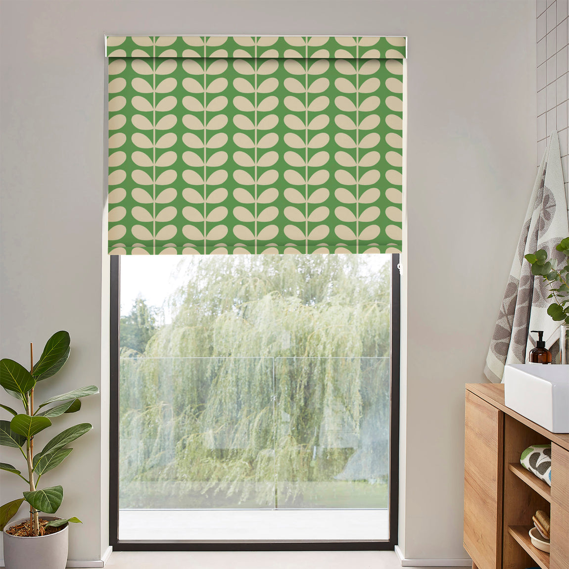 Orla Kiely Solid Stem Translucent Made to Measure Roller Blind Green