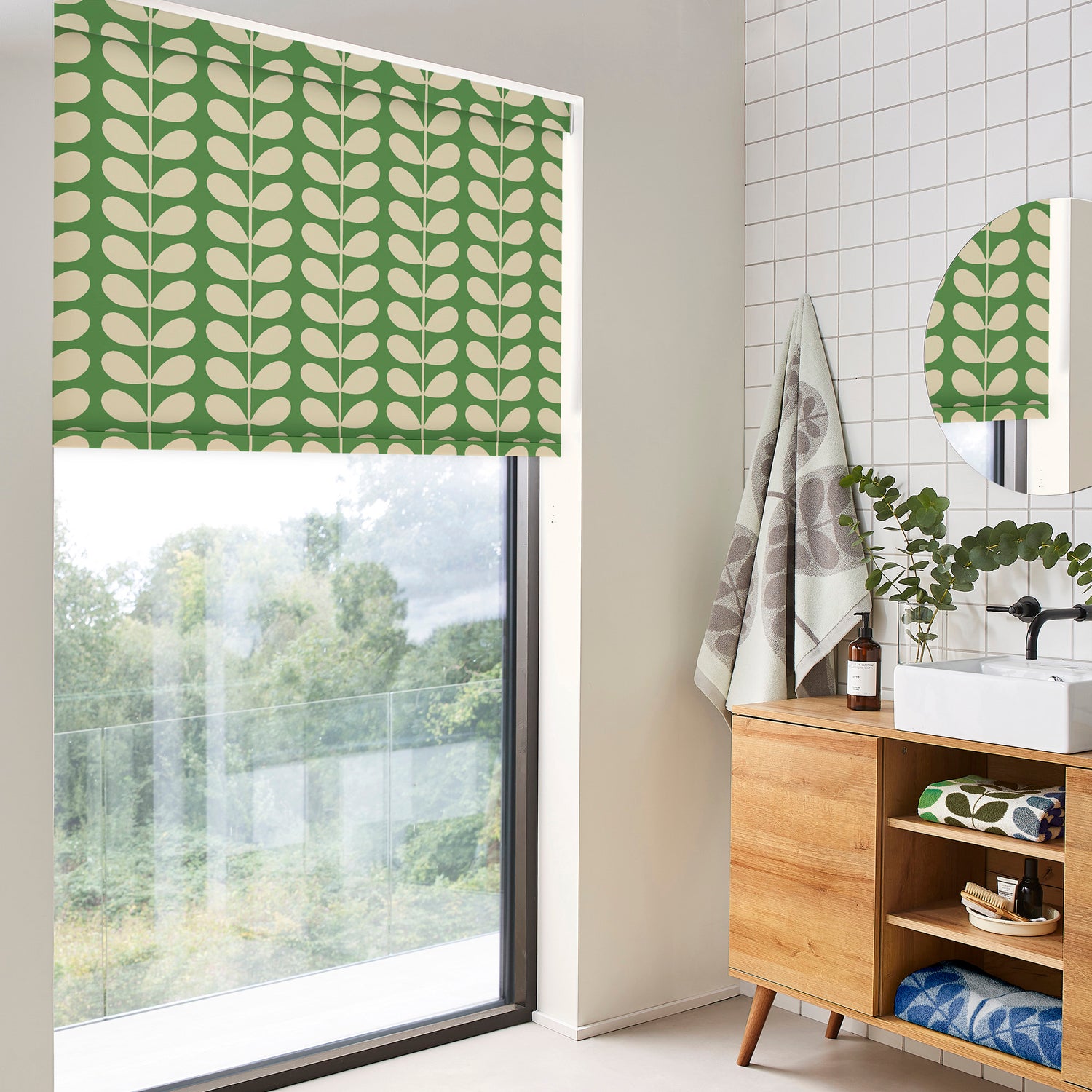 Orla Kiely Solid Stem Translucent Made to Measure Roller Blind Green