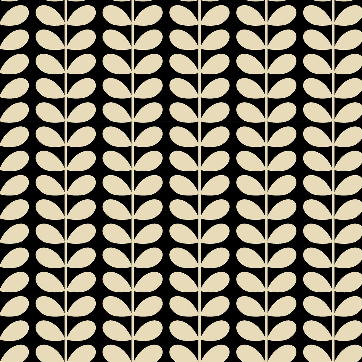 Orla Kiely Tiny Stem Made to Measure Blackout Roller Blind Black