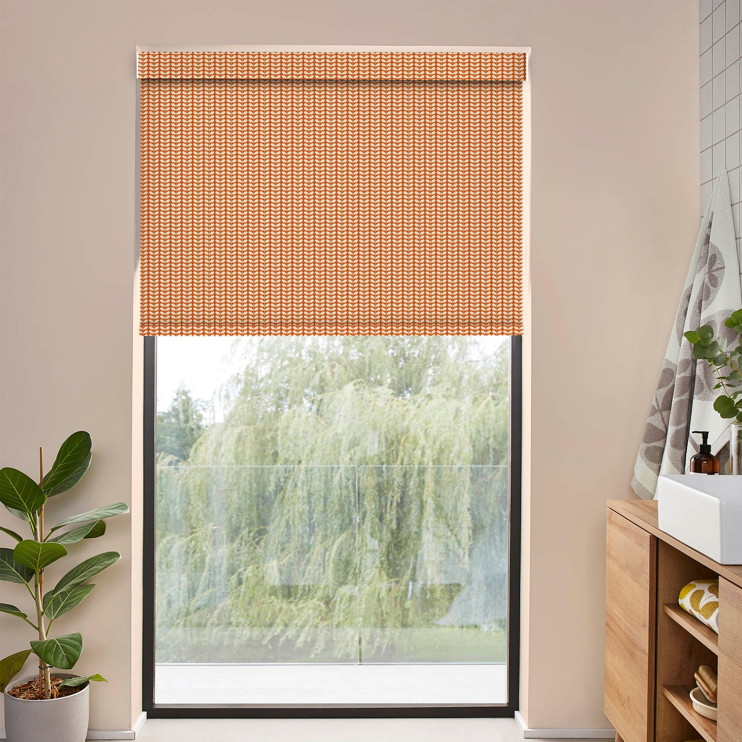 Orla Kiely Tiny Stem Translucent Made to Measure Roller Blind Tomato