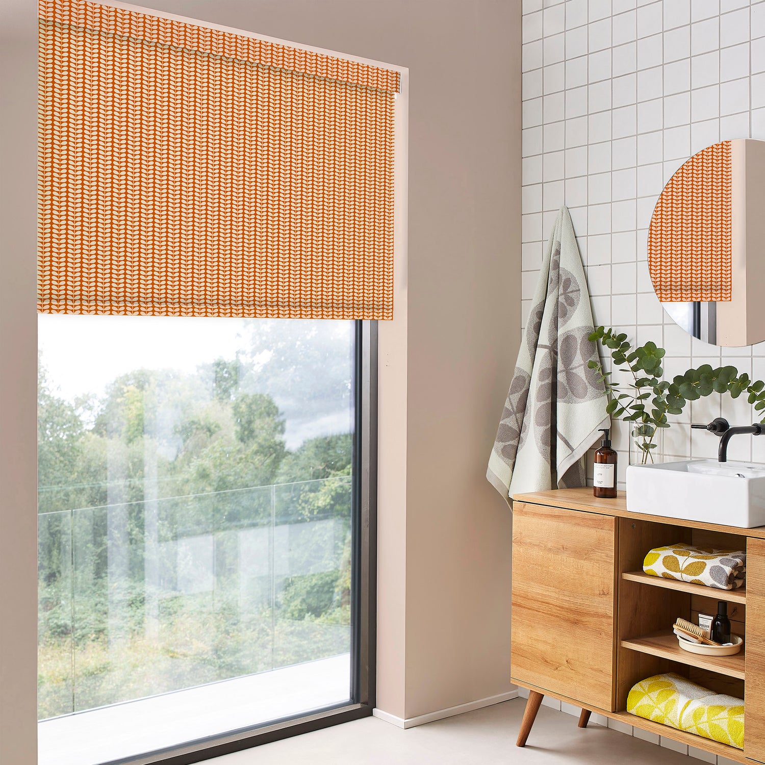 Orla Kiely Tiny Stem Translucent Made to Measure Roller Blind Tomato