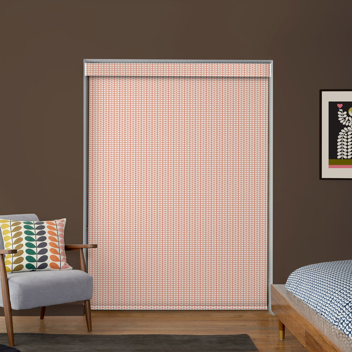 Orla Kiely Tiny Stem Translucent Made to Measure Roller Blind Pink