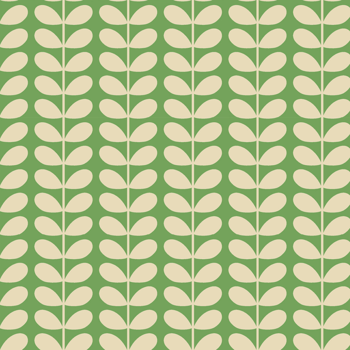 Orla Kiely Jumbo Solid Stem Made to Measure Wave Curtain + FREE Track Green